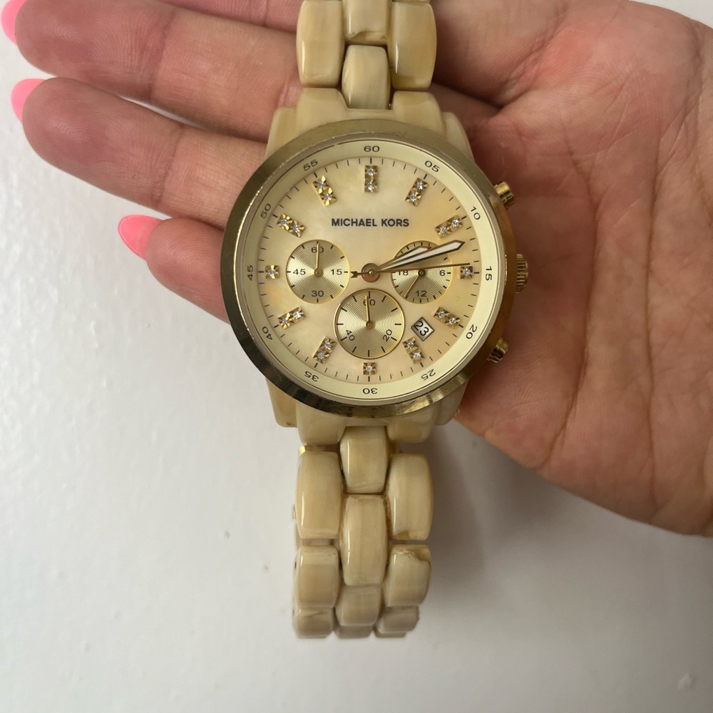 Michael Kors Beige Chronograph Watch